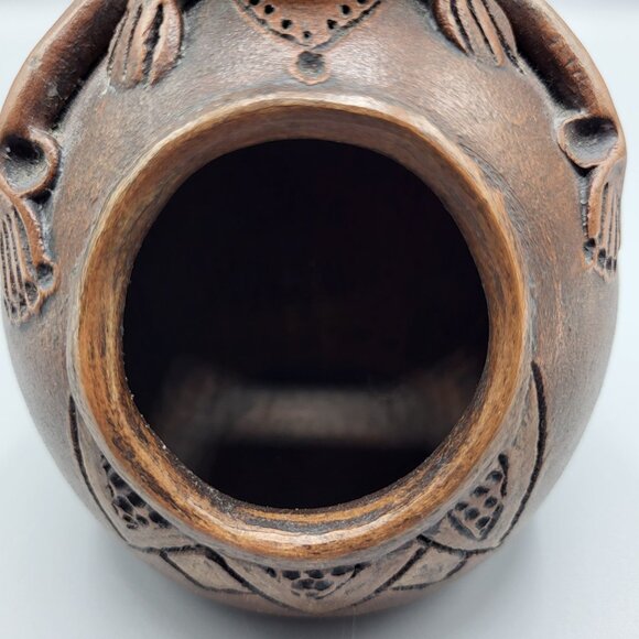 Vintage Signed Terracotta Folk Art Handcrafted Clay Incense Burner Female Figure - Picture 12 of 15